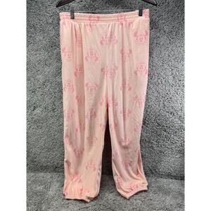 Disney Womens Pink Minnie Mouse Pijama Sleepwear Elastic Waist Size XL 16-18